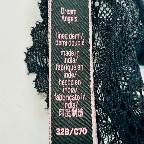 Victoria’s Secret Dream Angels Smooth & Lace Lightly Lined Demi Bra, Black, 32B - Picture 8 of 13